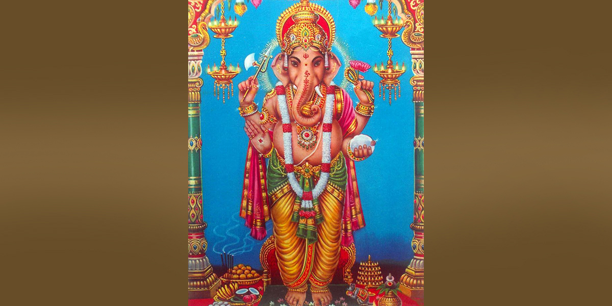 GANESHA (Ganapati, Vinayaka, Pillaiyar), Elephant-headed son who rises to cultic prominence from the Gupta era.
